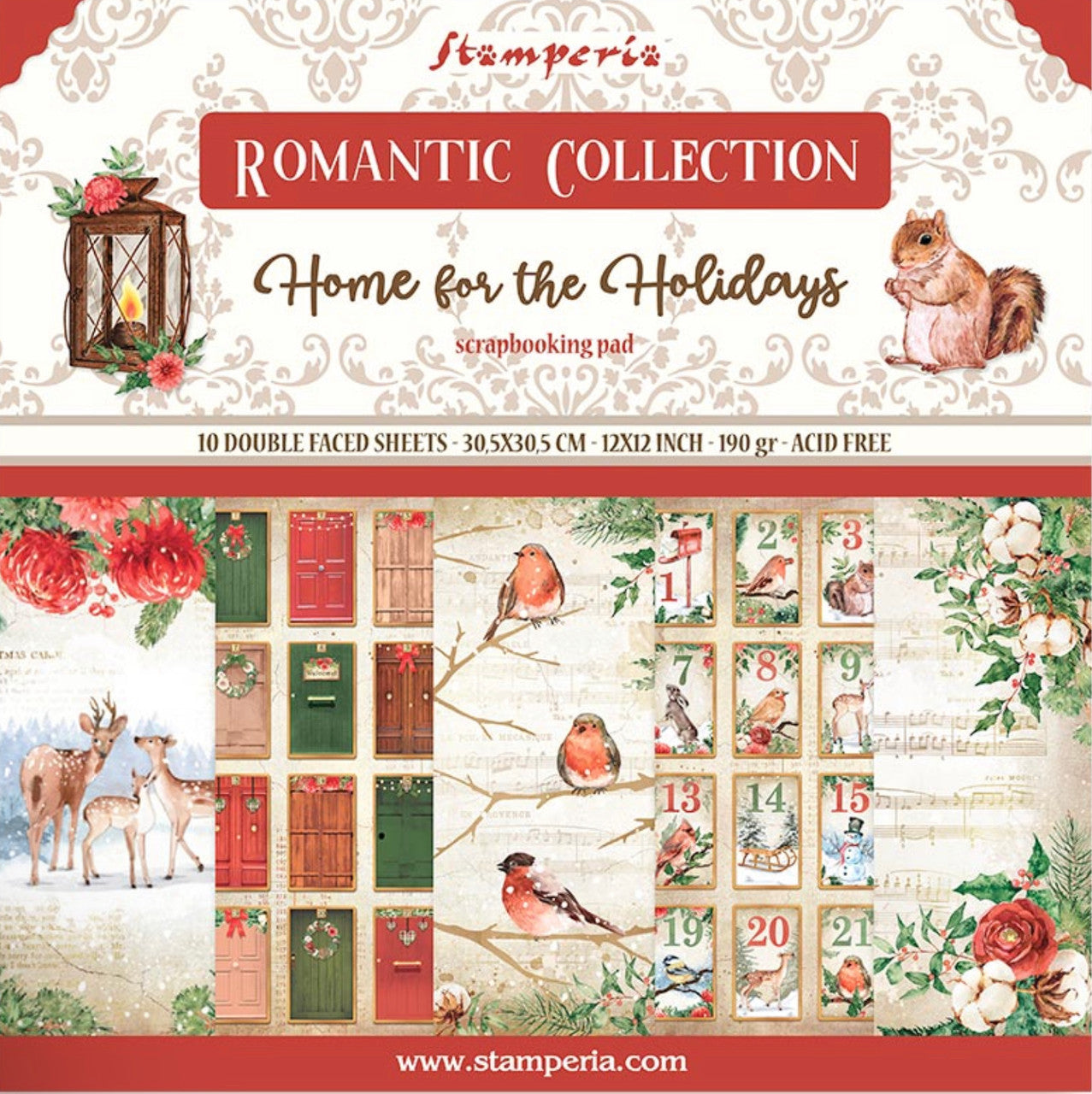 Stamperia Romantische Collectie - Huis voor de Feestdagen 30 x 30 cm Papiercollectie